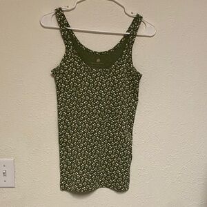 Banana Republic Green Floral Women's Tank Top